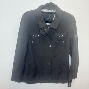 NWT BUFFALO David Bitton Brown Studded Military Coat Size Small
